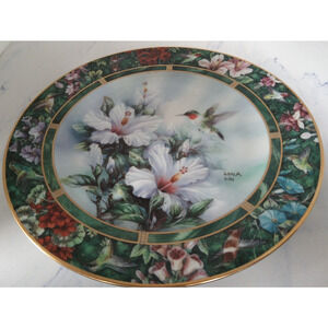 LENA LIU'S HUMMINGBIRD TREASURY THE RUBY-THROATED HUMMINGBIRD PLATE 1992